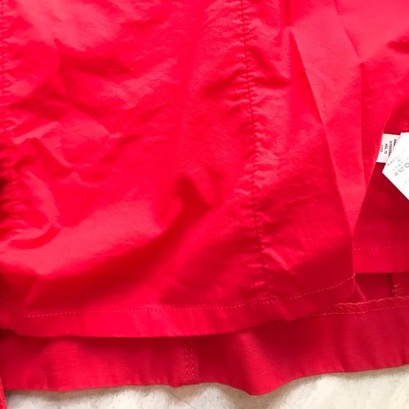 GAP Tomato Red Long Boxy Trench Coat Women's XS 100% COTTON - Picture 7 of 11